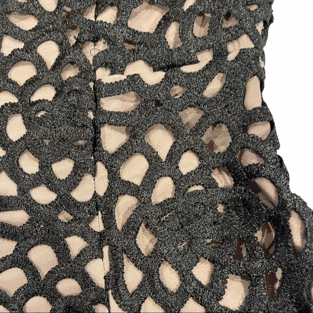 NWOT T Tahari black lace dress with tan silky lining - Picture 6 of 6